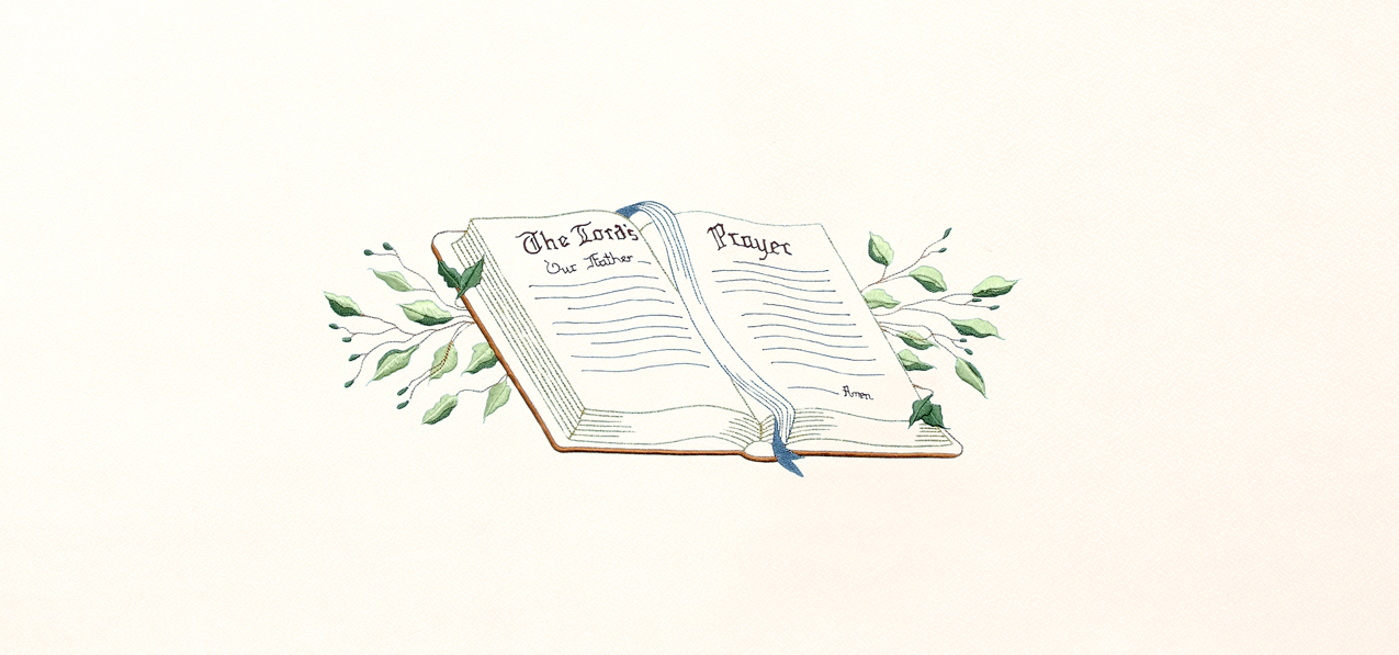 P 514 RT Bible Lords Prayer Rosetan Faux